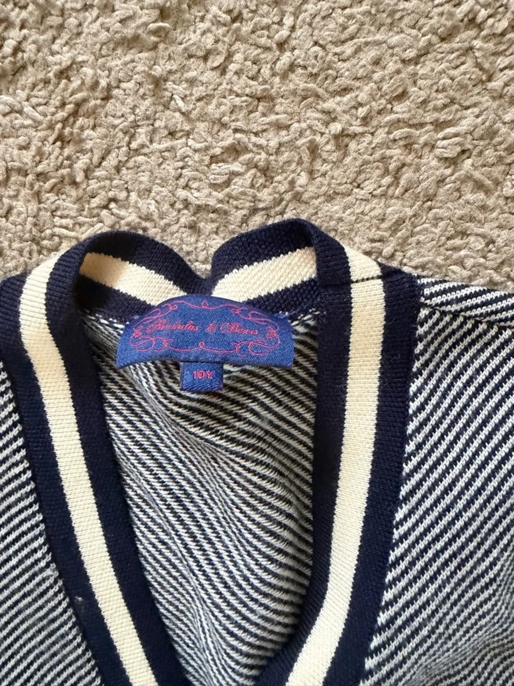 Boys Navy & White Striped Cardigan & jeans bundle